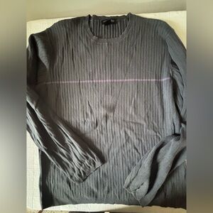 Kenneth Cole Blue-Gray Ribbed Sweater